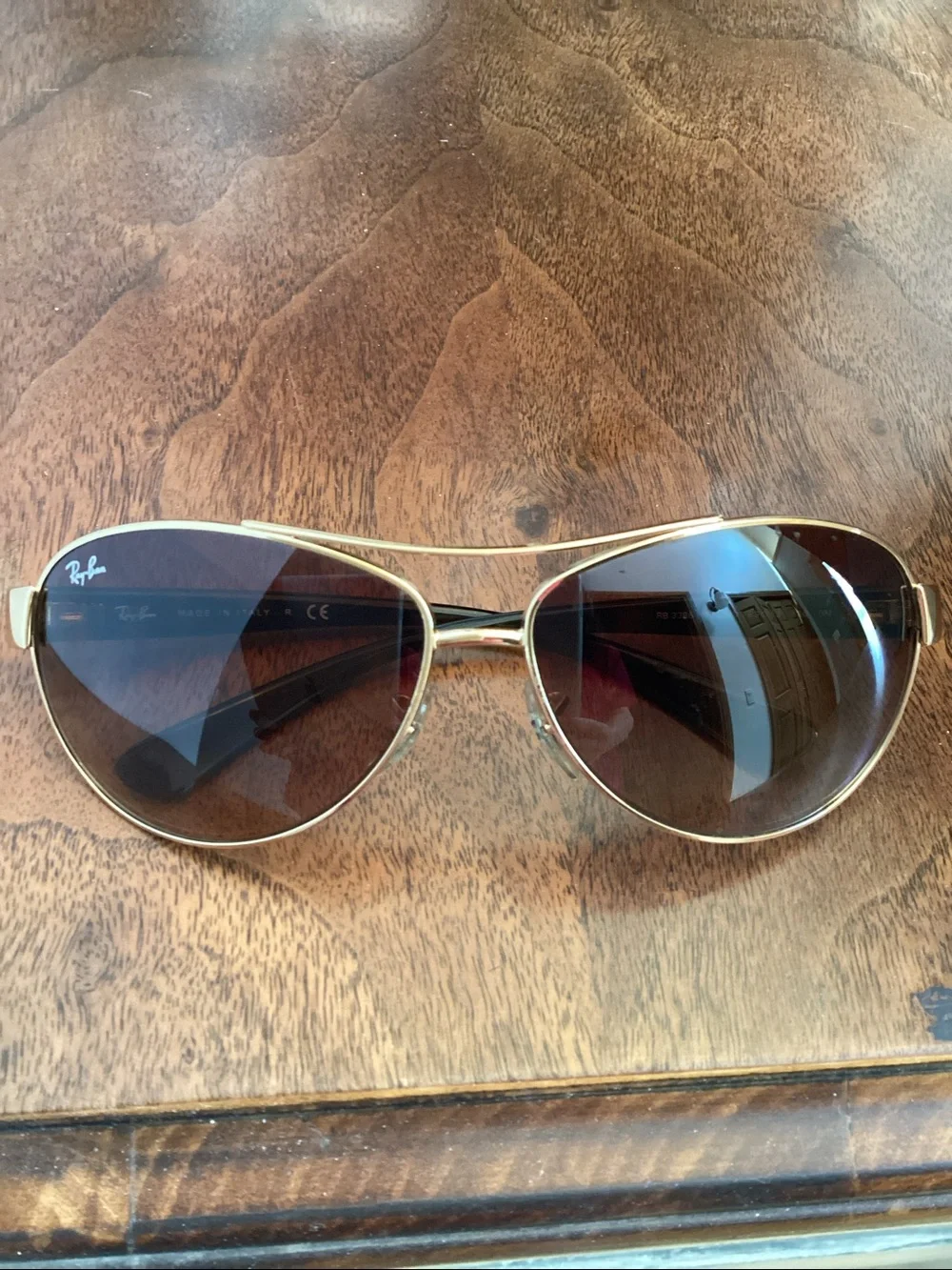 Ray-Ban Arista Gold Frame Brown Gradient Aviator Sunglasses - Ray-Ban RB3386 - Picture 2 of 16